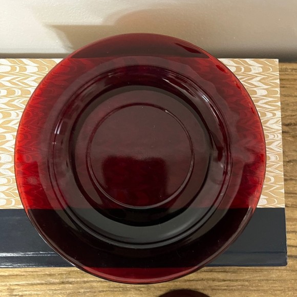 Vintage Anchor Hocking Royal Ruby Red Glass Tea Coffee Cup Mug and Saucer - Picture 5 of 11